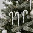 dekoracja choinkowa laski cukrowe srebrny arpex 2 szt