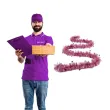 dekoracja choinkowa na boze narodzenie swieta lancuch foliowy gwiazdki rozowy 270 cm