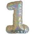 dekoracja cyferka 1 naklejka opalizujaca top ten