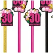 dekoracja do napojow na 30 urodziny slomki papierowe liczba 40 baloniki 6 szt