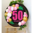 dekoracja do napojow na 50 urodziny slomki papierowe liczba 40 baloniki 6 szt