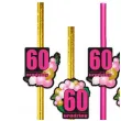 dekoracja do napojow na 60 urodziny slomki papierowe liczba 40 baloniki 6 szt