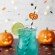 dekoracja do napojow na halloween slomki papierowe ozdoba stolu jednorazowe czarno biale 6 szt