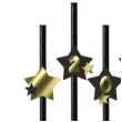 dekoracja do napojow na sylwestra slomki papierowe nowy rok z gwiazdami 2026 czarne 6 szt
