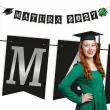dekoracja do powieszenia baner matura 2027 girlanda papierowa czarno srebrna do szkoly 2 5 m