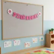 dekoracja do powieszenia na dzien kobiet baner girlanda papierowa gerbery rozowy 2 m