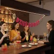 dekoracja do powieszenia na dzien kobiet baner girlanda papierowa kwiaty i diament rozowy 2 m