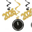 dekoracja do powieszenia na sylwestra swiderki wiszace czas na nowy rok 2026 zlote 6 szt