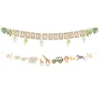 dekoracja do powieszenia na urodziny baner girlanda papierowa happy birthday zwierzeta safari