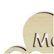 dekoracja do prezentu na dzien matki zawieszka drewniana podwojne serce mama 101x84 mm