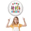 dekoracja do przedszkola na dzien kredki balon foliowy kolorowi przyjaciele bialy 18 rnd