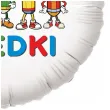 dekoracja do przedszkola na dzien kredki balon foliowy kolorowi przyjaciele bialy 18 rnd