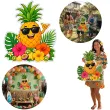 dekoracja do przyklejenia na okno drzwi hawajskie party ananas wakacje lato aloha kwiaty