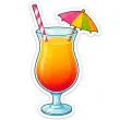 dekoracja do przyklejenia na okno drzwi hawajskie party drink z parasolka wakacje lato aloha