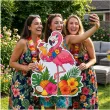 dekoracja do przyklejenia na okno drzwi hawajskie party flaming wakacje lato aloha kwiaty