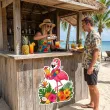 dekoracja do przyklejenia na okno drzwi hawajskie party flaming wakacje lato aloha kwiaty