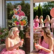 dekoracja do przyklejenia na okno drzwi hawajskie party flaming wakacje lato aloha kwiaty