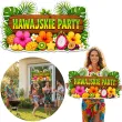 dekoracja do przyklejenia na okno drzwi hawajskie party kwiaty i owoce wakacje lato aloha