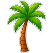 dekoracja do przyklejenia na okno drzwi hawajskie party palma wakacje lato aloha