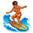 dekoracja do przyklejenia na okno drzwi hawajskie party surfer wakacje lato aloha kwiaty