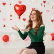 dekoracja dodatek do prezentu na walentynki wesele mini balon foliowy serce czerwone 10