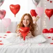 dekoracja dodatek do prezentu na walentynki wesele mini balon foliowy serce czerwone 10