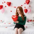 dekoracja dodatek do prezentu na walentynki wesele mini balon foliowy serce czerwone 10