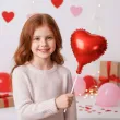 dekoracja dodatek do prezentu na walentynki wesele mini balon foliowy serce czerwone 10