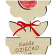 dekoracja drewniana 3d kwiatek na lizak dziecko artysta 14 cm