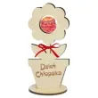 dekoracja drewniana 3d kwiatek na lizak dzien chlopaka 14 cm