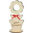 dekoracja drewniana 3d kwiatek na lizak dzien chlopaka 14 cm