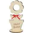 dekoracja drewniana 3d kwiatek na lizak dzien kobiet 14 cm