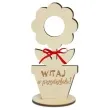 dekoracja drewniana 3d kwiatek na lizak witaj w przedszkolu 14 cm