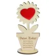 dekoracja drewniana 3d kwiatek z sercem dzien kobiet 14 cm