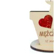 dekoracja drewniana 3d kwiatek z sercem holo dzien mezczyzny 14 cm