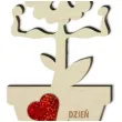 dekoracja drewniana 3d kwiatek z sercem holo dzien mezczyzny 14 cm