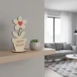 dekoracja drewniana 3d kwiatek z sercem holo na dzien kobiet 14 cm