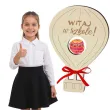 dekoracja drewniana balonik na lizak witaj w szkole 15 cm