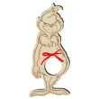 dekoracja drewniana grinch na lizak 16 cm