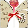 dekoracja drewniana motylek na lizak dziecko artysta 14 cm