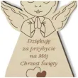 dekoracja drewniana podziekowania chrzest sw aniolek ch 10 cm