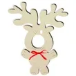 dekoracja drewniana renifer na lizak 16 cm