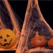 dekoracja halloweenowa pajeczyna pomaranczowa partypal 200 g