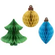 dekoracja honeycomb choinka i bombki amscan 16 cm 3 szt