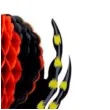 dekoracja honeycomb hallowenowy pajak 24cm czarno czerwony 7 7