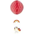 dekoracja honeycomb kula jednorozec czerwona guirca 30cm