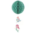 dekoracja honeycomb kula syreny zielona guirca 30cm