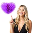 dekoracja honeycomb serce fioletowa 45 cm funny fashion