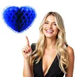 dekoracja honeycomb serce niebieska 45 cm funny fashion
