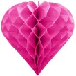 dekoracja honeycomb serce partydeco rozowa ciemna 30 cm
